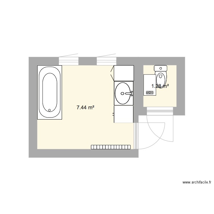 AdaptationSDBWCMmeFontaine. Plan de 0 pièce et 0 m2