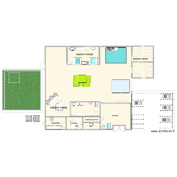creche. Plan de 0 pièce et 0 m2