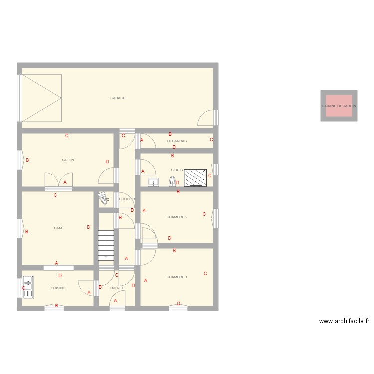 maumege. Plan de 0 pièce et 0 m2