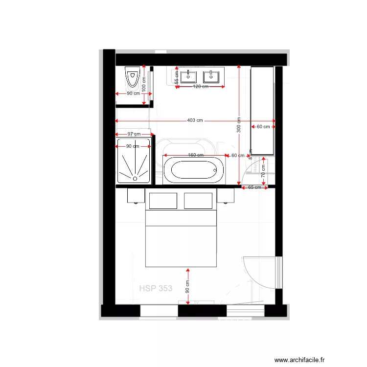 chambre magalie. Plan de 