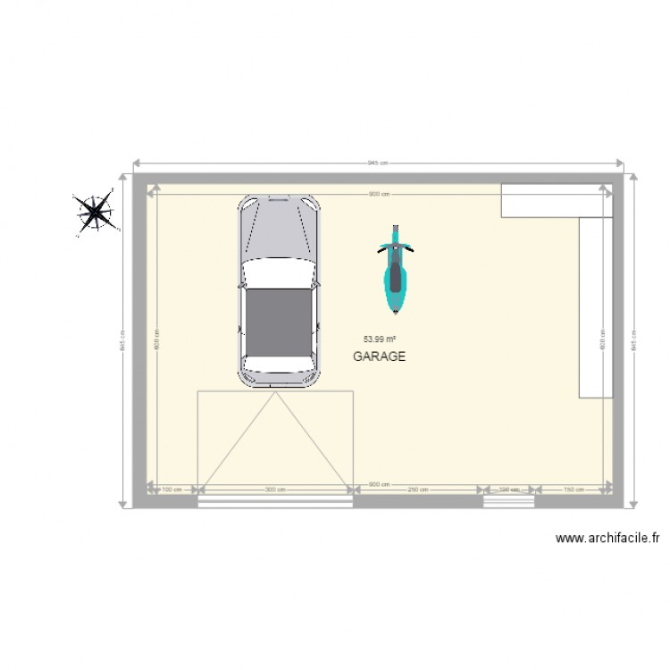 Garage 9x6m. Plan de 0 pièce et 0 m2