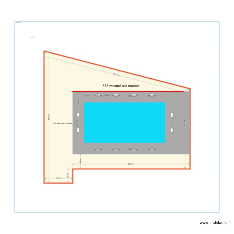 implantation piscine. Plan de 0 pièce et 0 m2