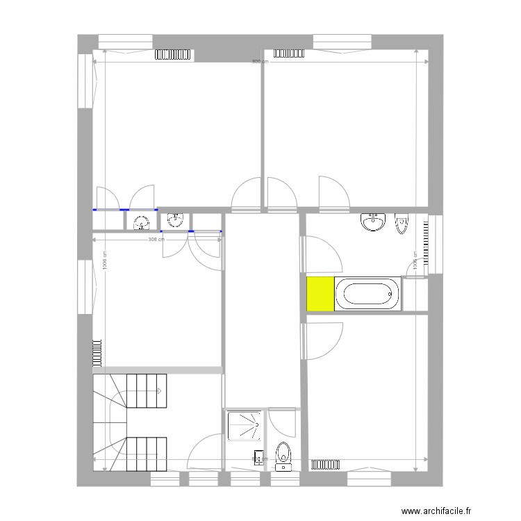 Enghien 1er étage  état initial 14 11 2020. Plan de 0 pièce et 0 m2