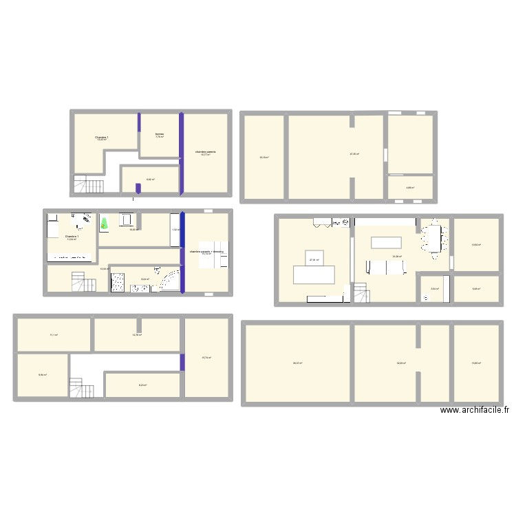 haut ancien. Plan de 26 pièces et 392 m2