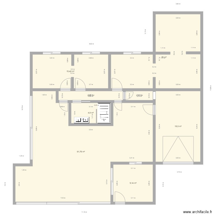 Maison Christelle et Ludo Après. Plan de 8 pièces et 145 m2