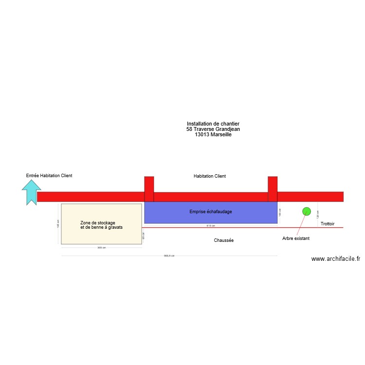 Installation chantier. Plan de 0 pièce et 0 m2