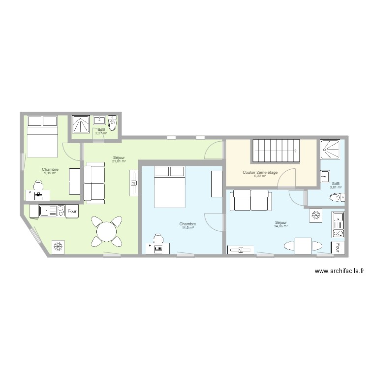 Immeuble Mont à Leux Wattrelos 2eme étage v1. Plan de 0 pièce et 0 m2