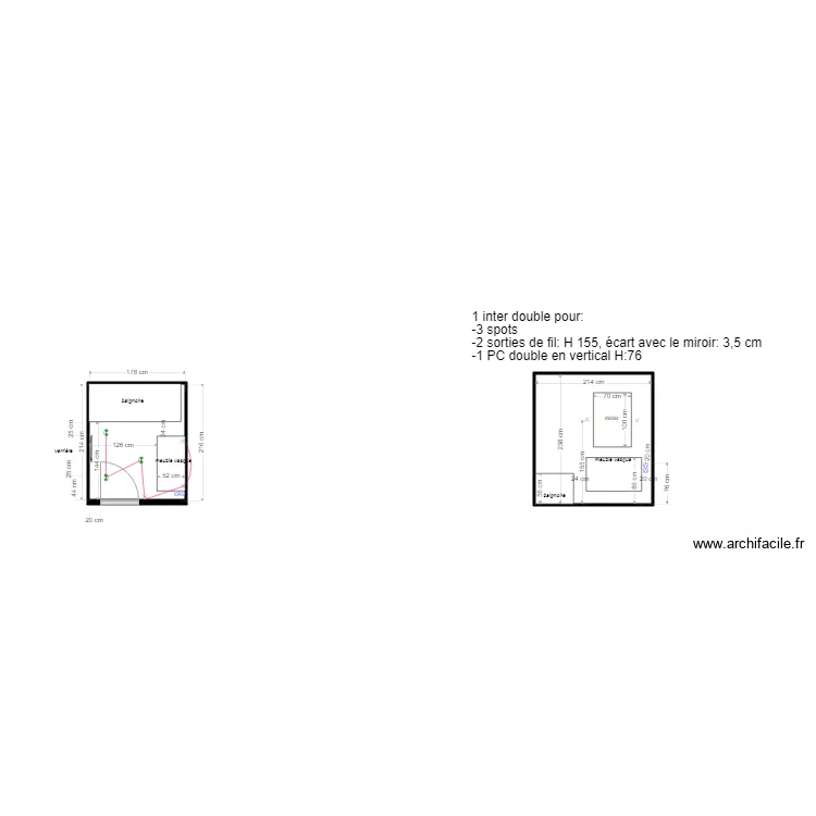 sdb bourhis plan elec vue de face. Plan de 