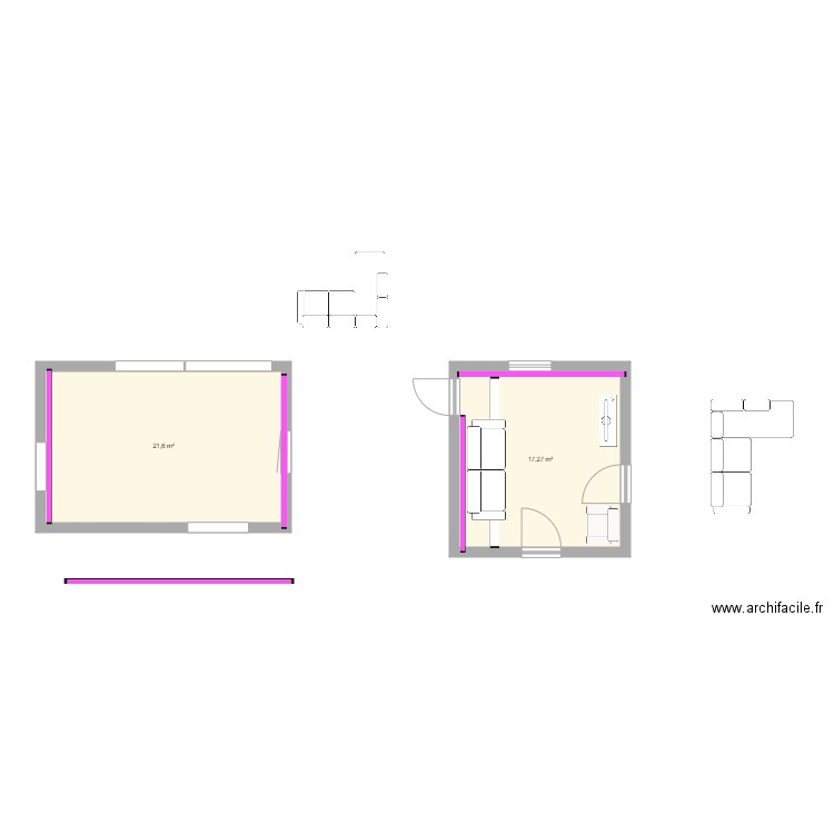 vinairy. Plan de 2 pièces et 39 m2