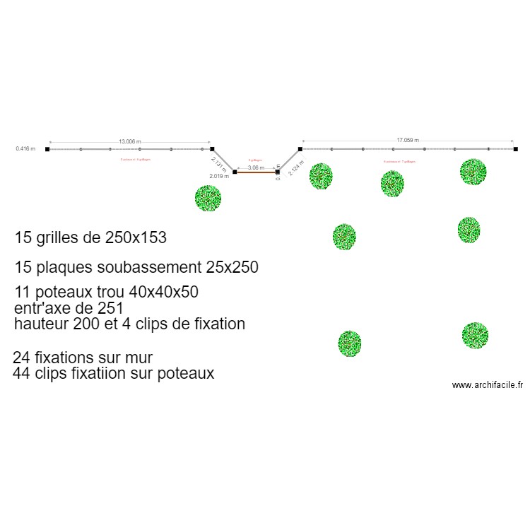 grillage. Plan de 0 pièce et 0 m2