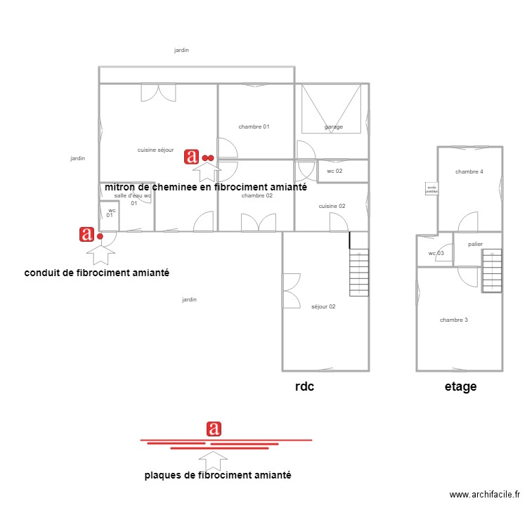 desclos am. Plan de 13 pièces et 112 m2