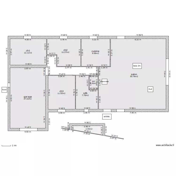 maison 95m2. Plan de 
