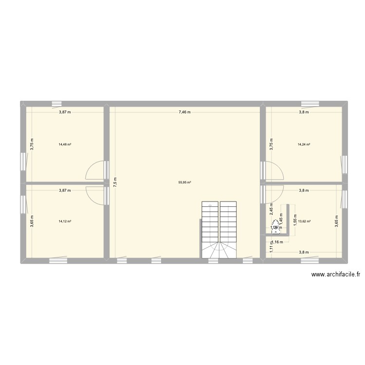 Plan pour électricité. Plan de 5 pièces et 112 m2