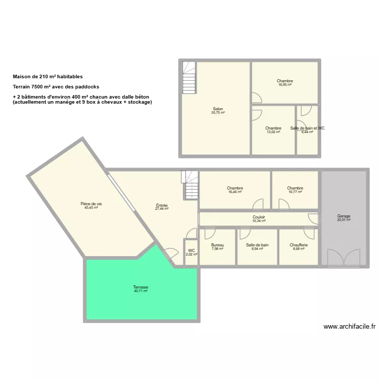 GENAY. Plan de 17  et 282 m²