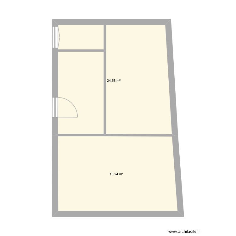 Projet Cabinet Champlan. Plan de 2 pièces et 43 m2