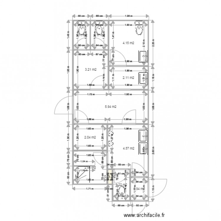 CMCAS SANITAIRES SALLE SAINT PIA. Plan de 0 pièce et 0 m2