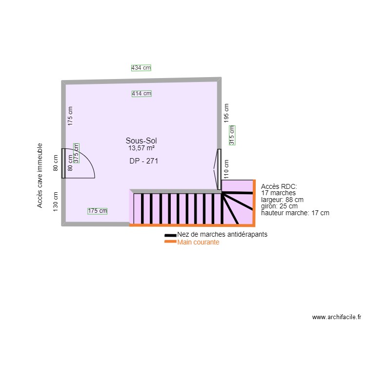 LES SAVEURS BERBERES SOUS SOL AVANT TRAVAUX. Plan de 0 pièce et 0 m2
