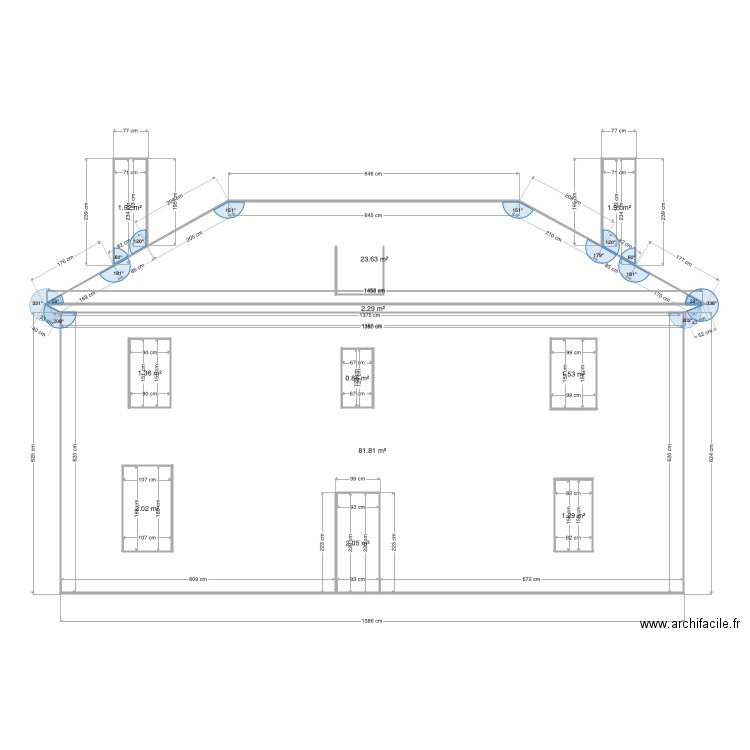 Facade sud origine . Plan de 0 pièce et 0 m2