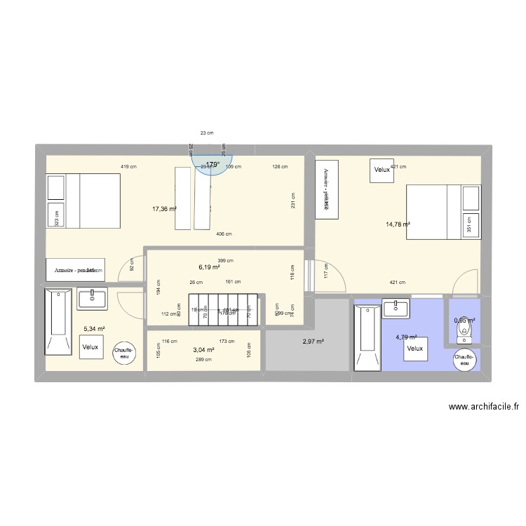 pasteur 3 niveaux. Plan de 22 pièces et 175 m2