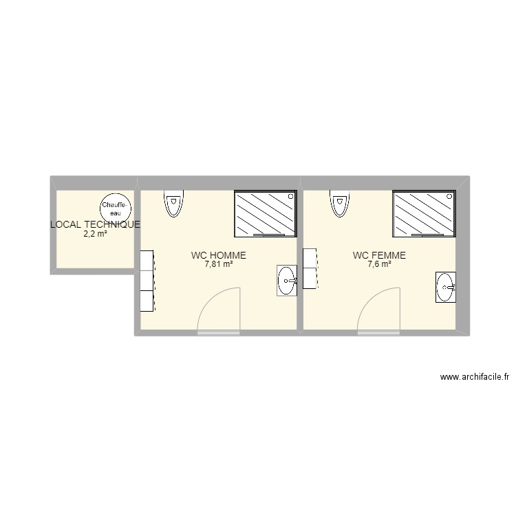 SANITAIRES. Plan de 0 pièce et 0 m2