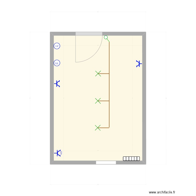 Cuisine. Plan de 1 pièce et 10 m2