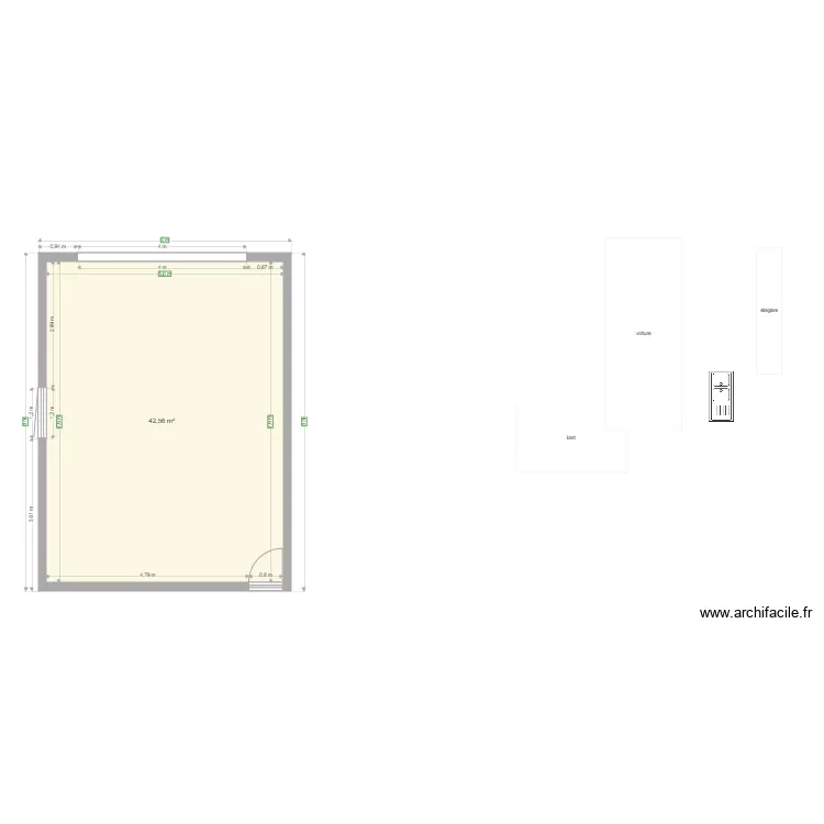 garage 50 M2. Plan de 