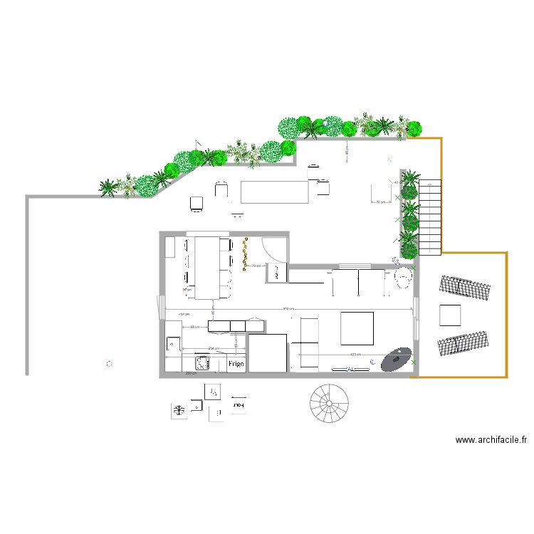 Chalet  RDC Escalier cloisonné Cuisine. Plan de 0 pièce et 0 m2