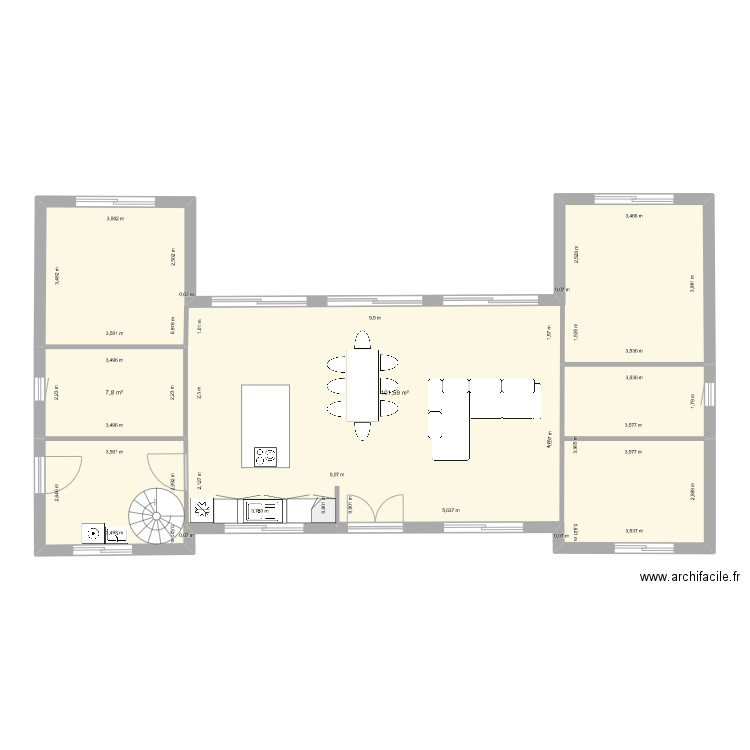 plan en h. Plan de 0 pièce et 0 m2