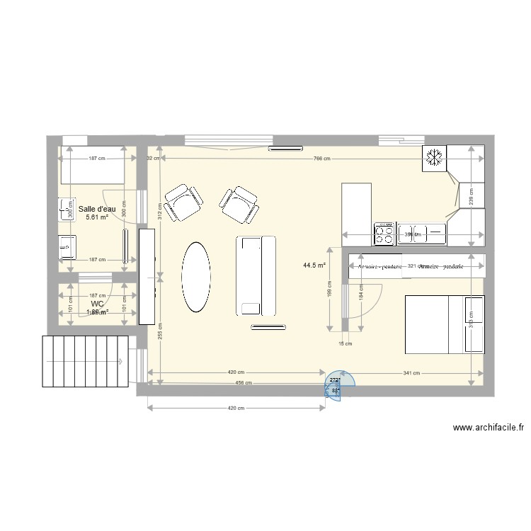 1er niveau PROJET après. Plan de 0 pièce et 0 m2