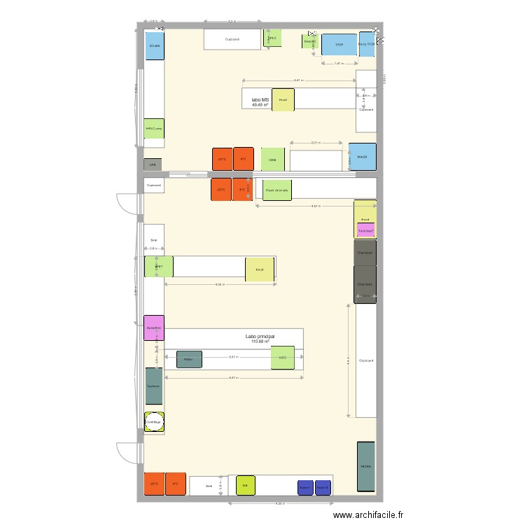 Plan labo Hautch 160m  v3. Plan de 0 pièce et 0 m2