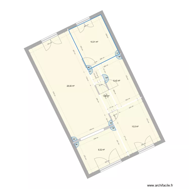 maison la londe les maures avec cloison  cot&eacute; 1er essai. Plan de 