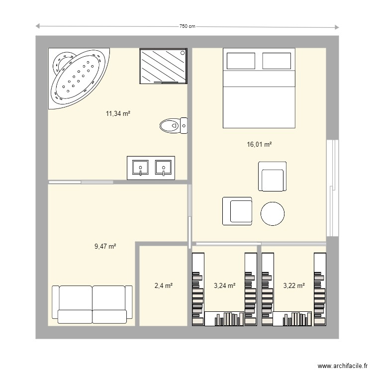 extension . Plan de 0 pièce et 0 m2
