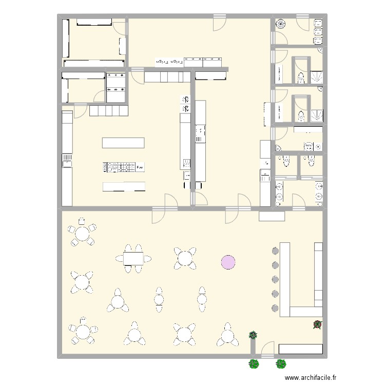 Resto arnica. Plan de 15 pièces et 323 m2