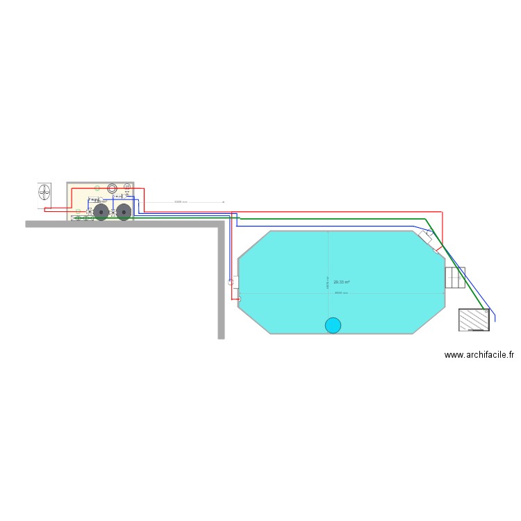 piscine. Plan de 0 pièce et 0 m2