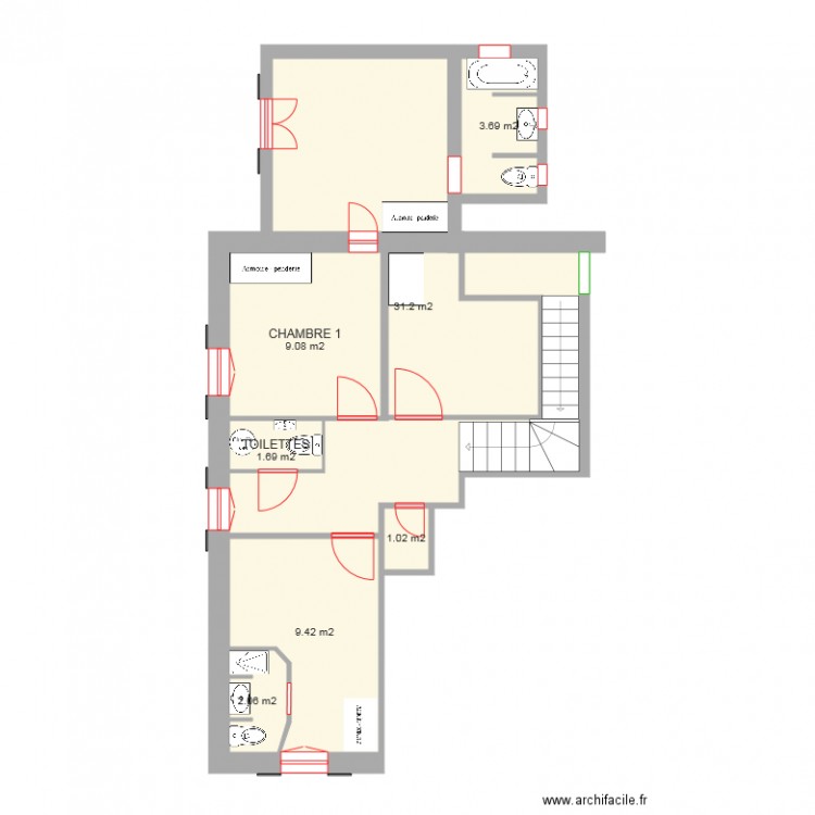 ETAGE C. Plan de 0 pièce et 0 m2