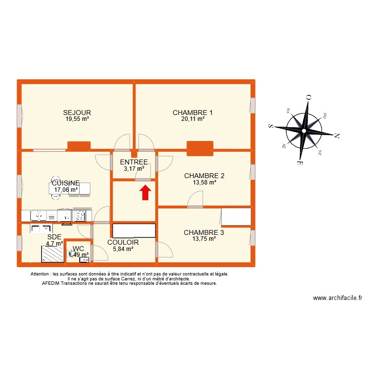 BI 9065. Plan de 16 pièces et 106 m2