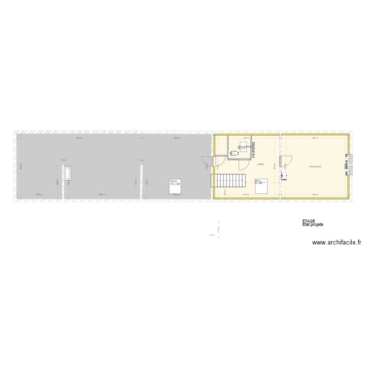 ETAGE Etat projeté. Plan de 0 pièce et 0 m2