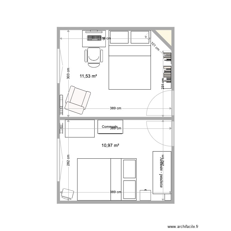 Chambre 1 light . Plan de 0 pièce et 0 m2