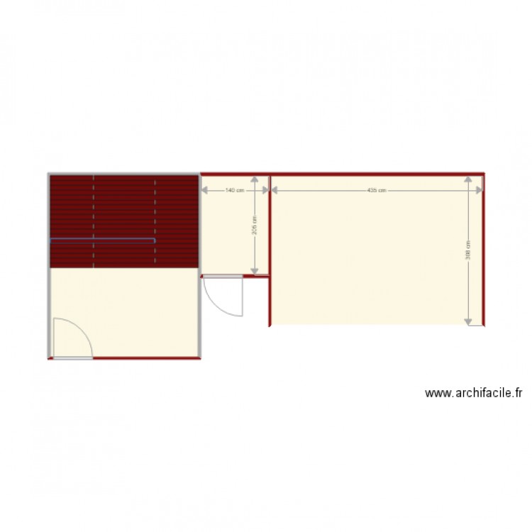 Q10 tuiles. Plan de 3 pièces et 28 m2