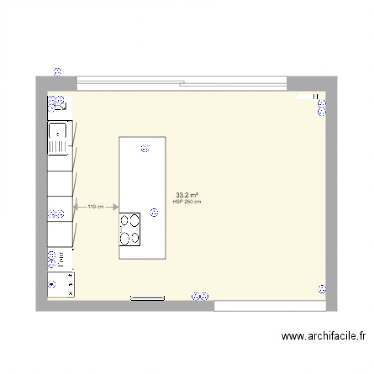 Plan Cuisine  avec prise de courant. Plan de 0 pièce et 0 m2