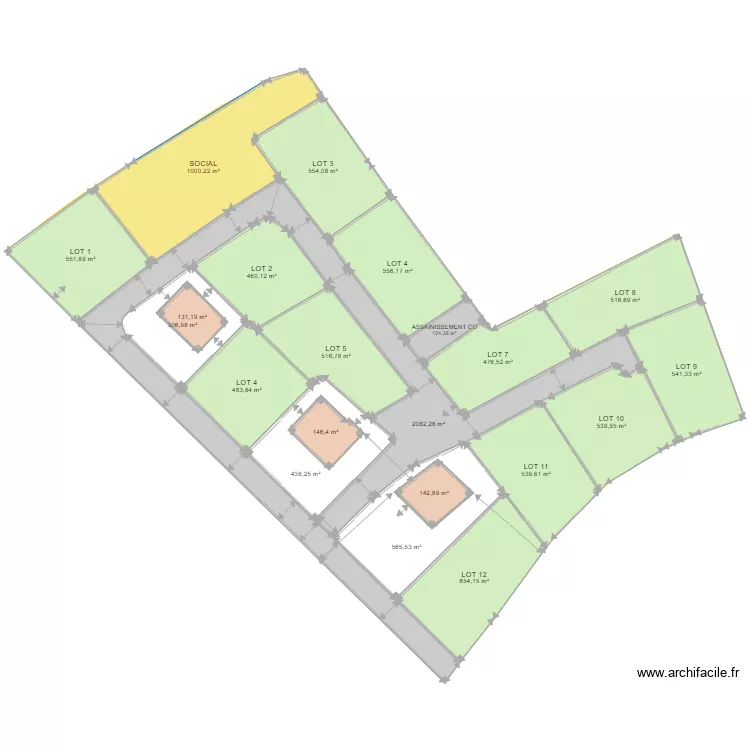 81 AV DE NAILLOUX AUTERIVE toutes les parcelles v2. Plan de 