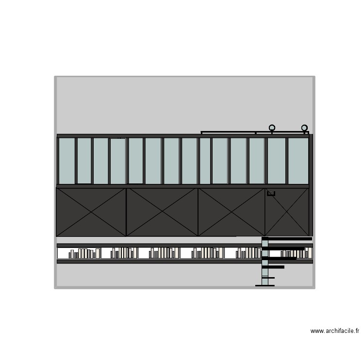 verrière. Plan de 0 pièce et 0 m2