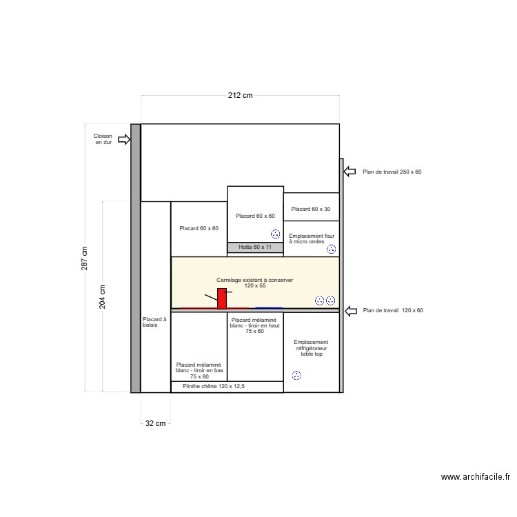 2023 08 26 Kitchenette Studio 168 RDC. Plan de 0 pièce et 0 m2