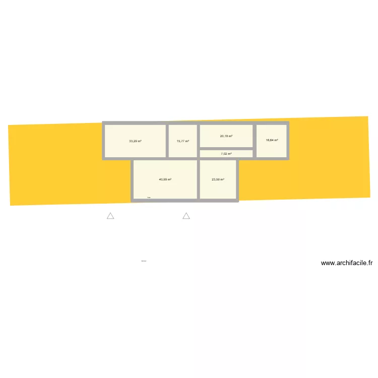 Maison plain-pieds. Plan de 