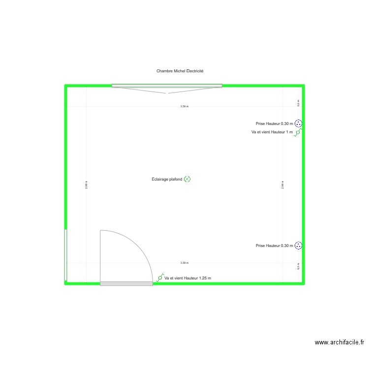 Chambre Michel electrique. Plan de 0 pièce et 0 m2