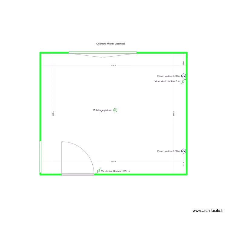Chambre Michel electrique. Plan de 