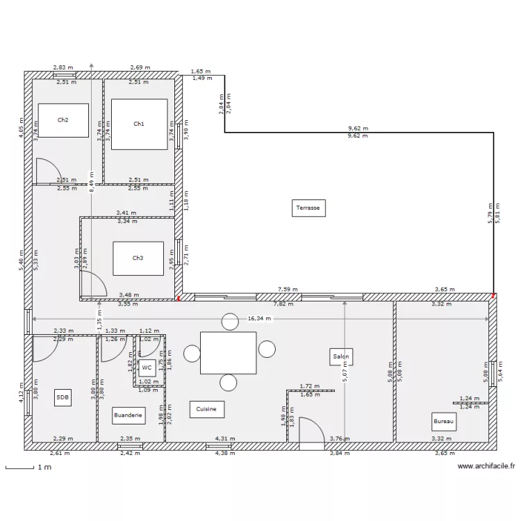 Maison. Plan de 