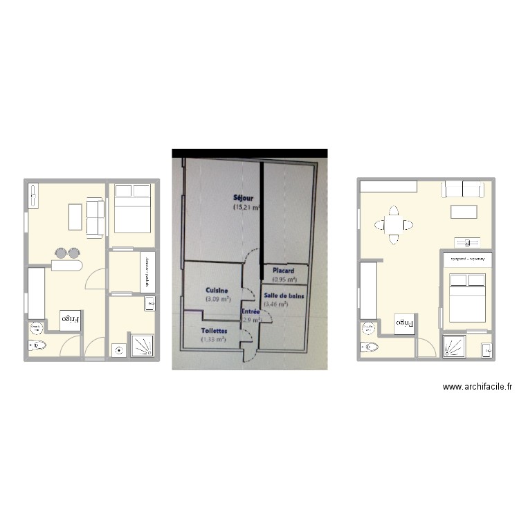 studio1. Plan de 9 pièces et 66 m2