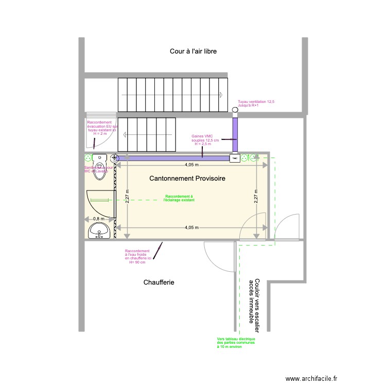 Cantonnement Provisoire 85 VH Raccordements rev 1. Plan de 0 pièce et 0 m2