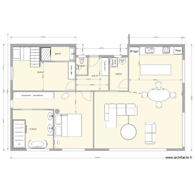 Maisonette Public. Plan de 